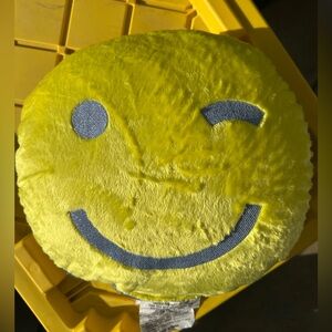 Room Essentials Smiley Winking Emoji Chartreuse Throw Pillow
